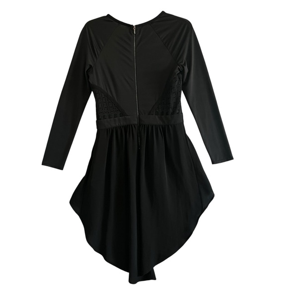 BEBE Hi Lo Tunic Top Long Sleeve Back Zip Black Size Medium NWT - Picture 3 of 10